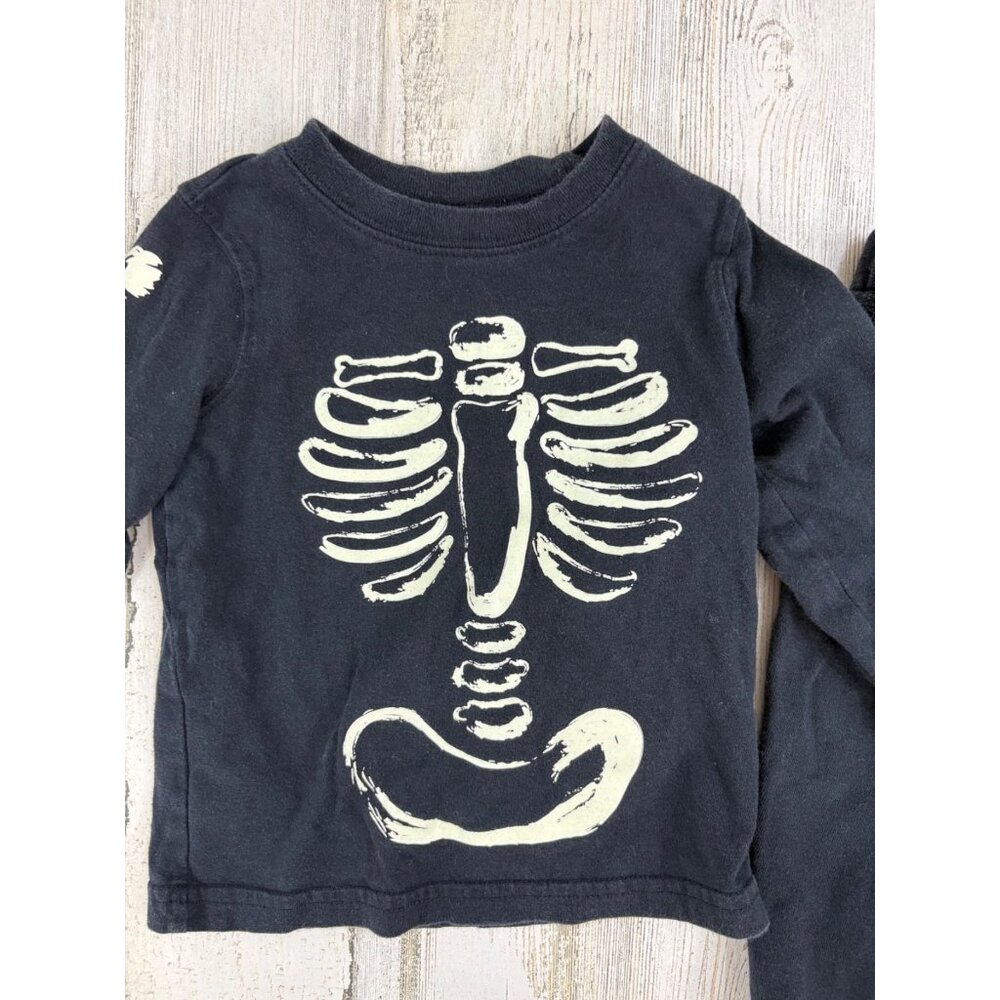 Carters Baby Boys Sz 12 to 18 M Skeleton Long Sleeve Shirt Black Pants Halloween - Picture 3 of 9